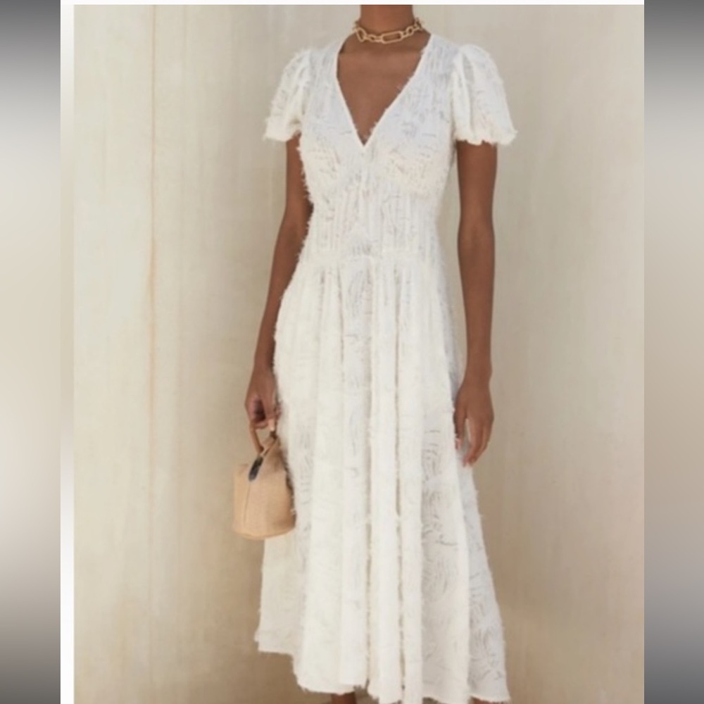 Cult Gaia Cream Midi Dress